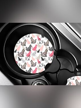 Cats Car Coasters Absorbent Set of (2)